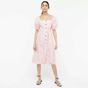 NWT JCrew Pink Cottage Puff-Sleeve Midi Dress Size 2X